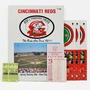 Cincinnati Reds Program Vintage 1992 Spring Training Tickets Schedule Etc. MLB
